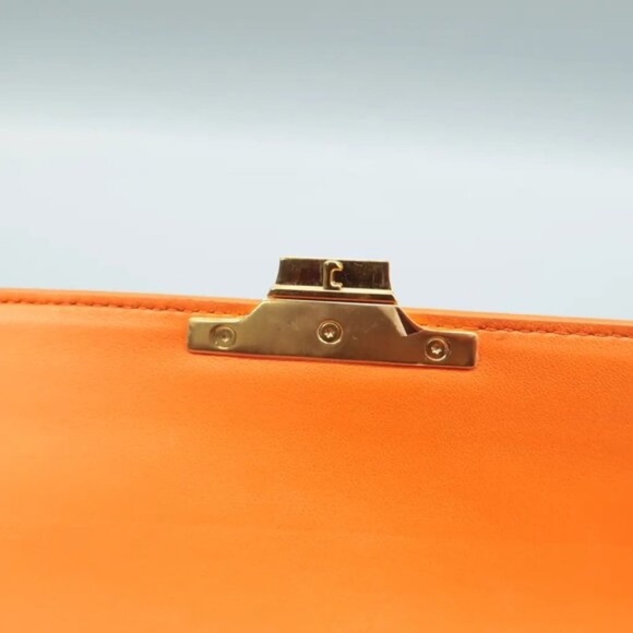 Celine Orange Shoulder Bag with Gold Chain - Picture 8 of 11